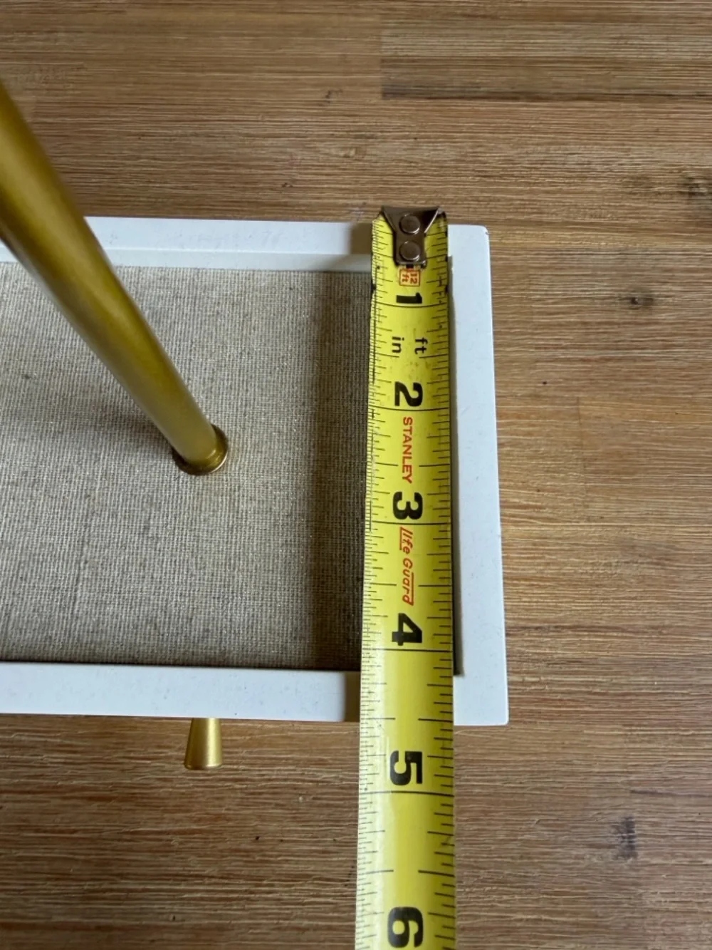 Hive & Honey Gold and White Jewelry T-Bar Stand with Drawer